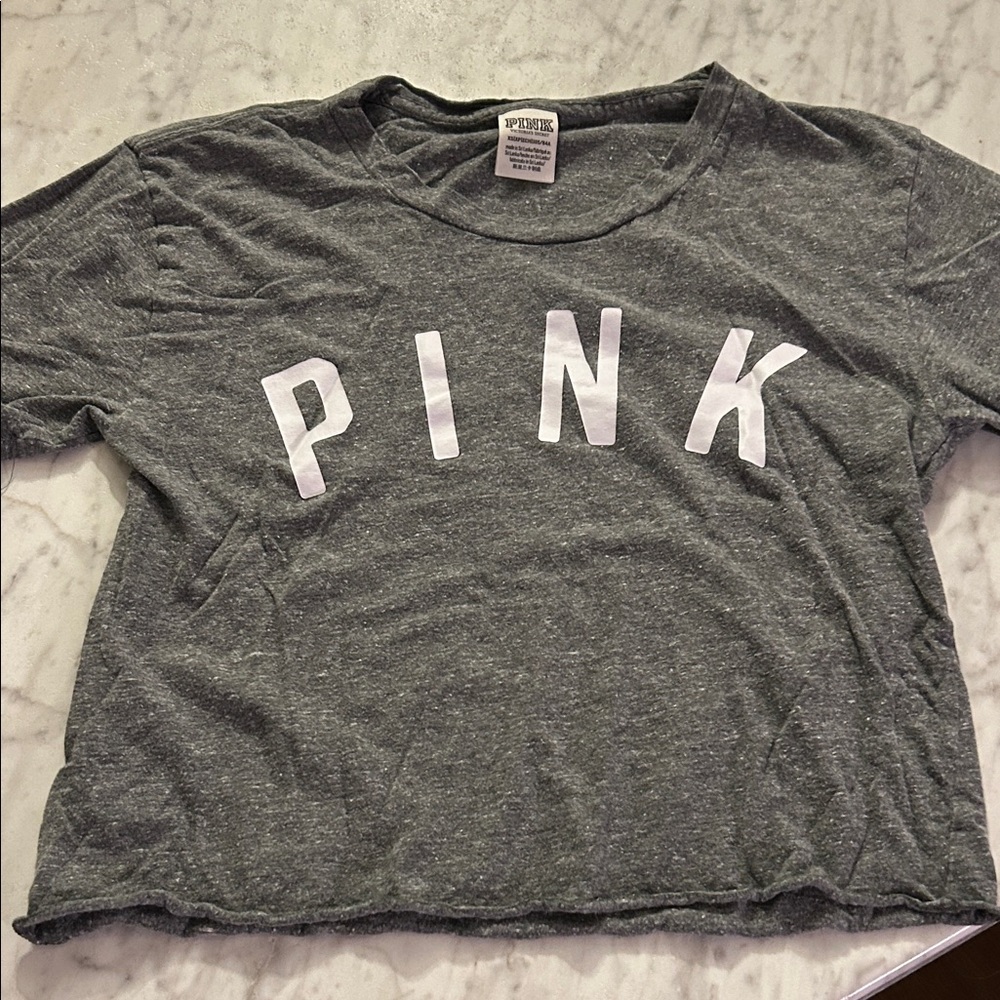 PINK Victoria's Secret Heathered Gray Tee